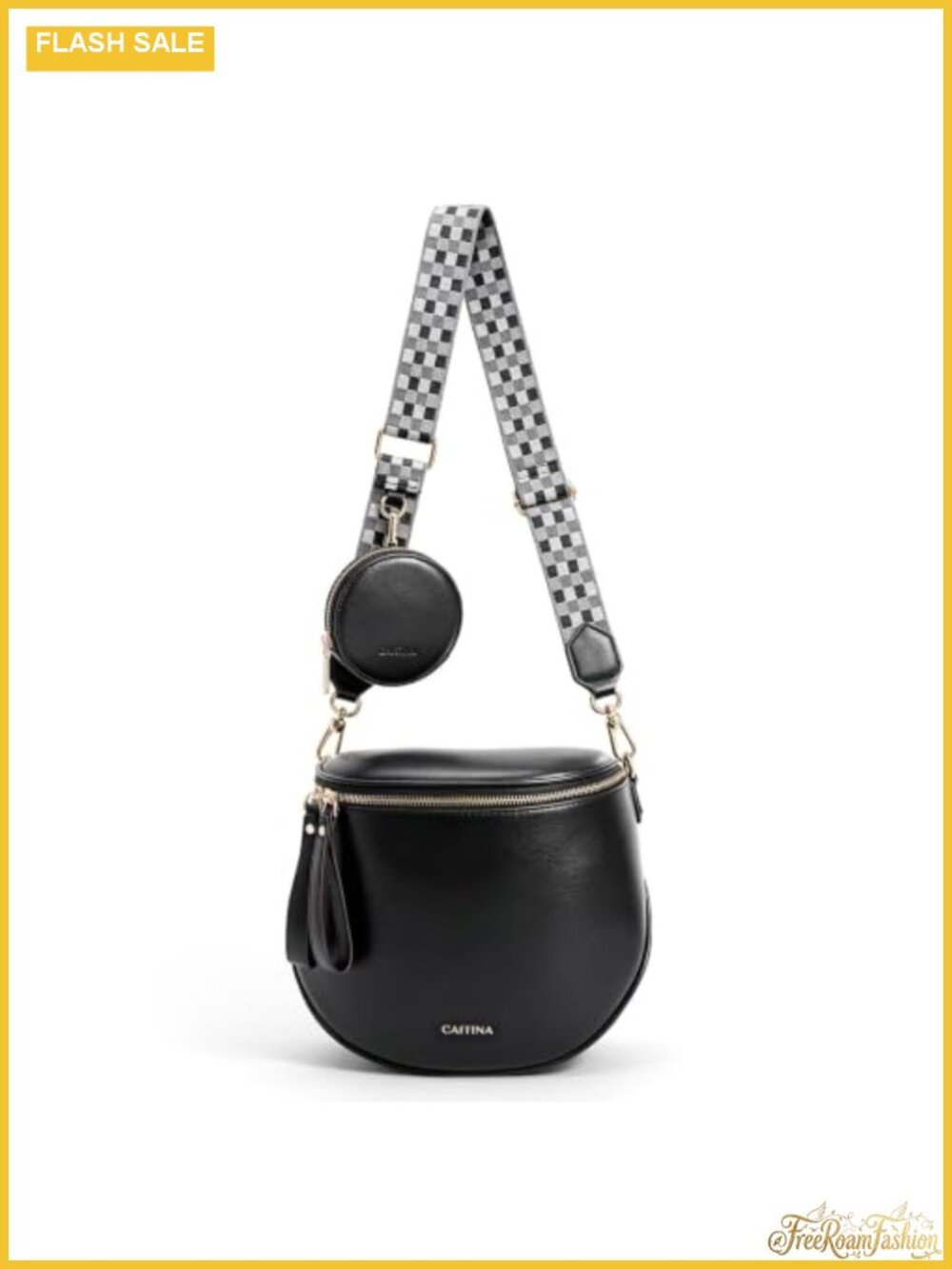 Vegan Leather Large Crossbody Bum Bag Fanny Pack with Coin Purse Adjustable